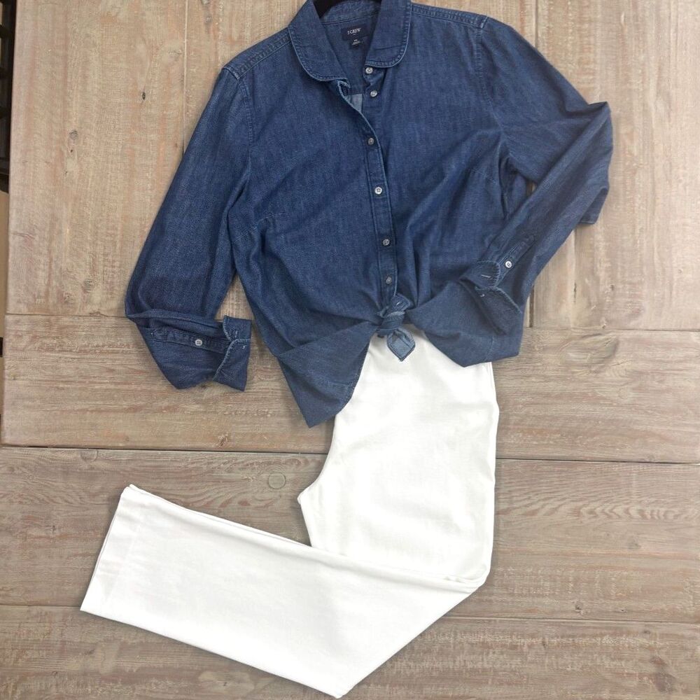 Chico's Fabulously Slimming Pull On Ankle Pants White 0.5 Short Small 6